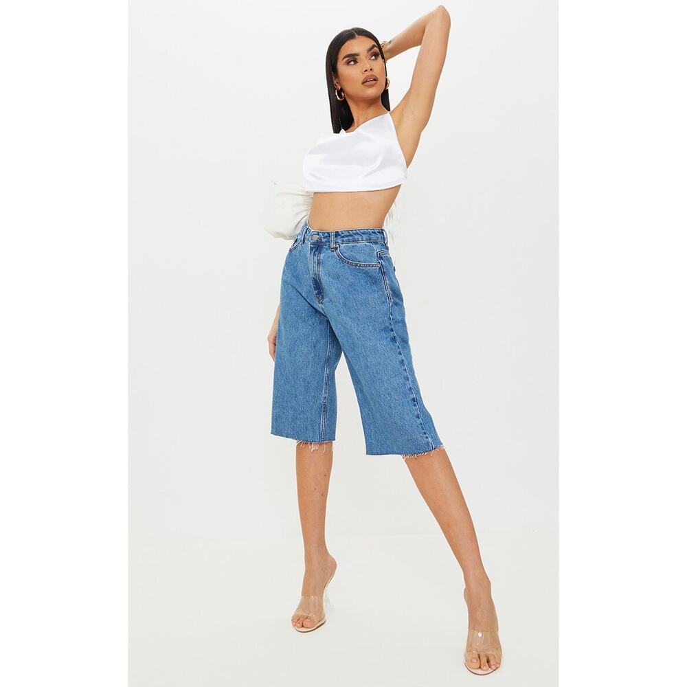 Pretty Little Thing Raw Hem Baggy Boyfriend Shorts US 6